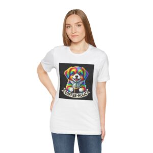 Coffee-Holic Rainbow Puppy Tee Unisex Tee Shirt