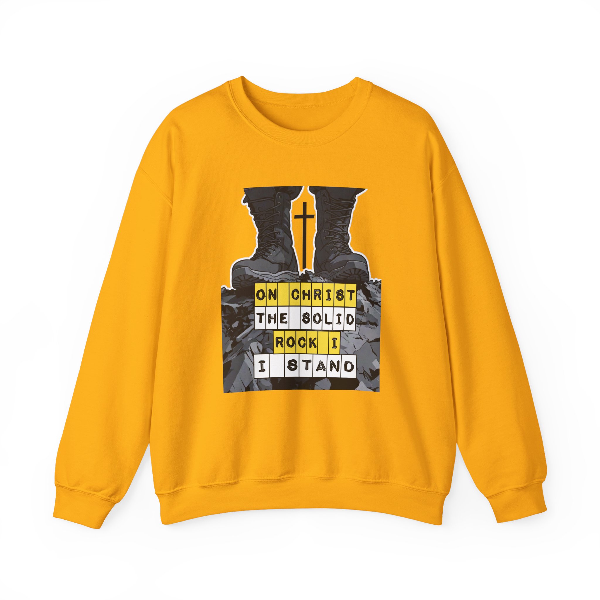 On Christ the Solid Rock I Stand Crewneck | Faith-Based Sweatshirt | Inspirational Christian Gift Women Men | Cozy Religious Apparel - Image 9