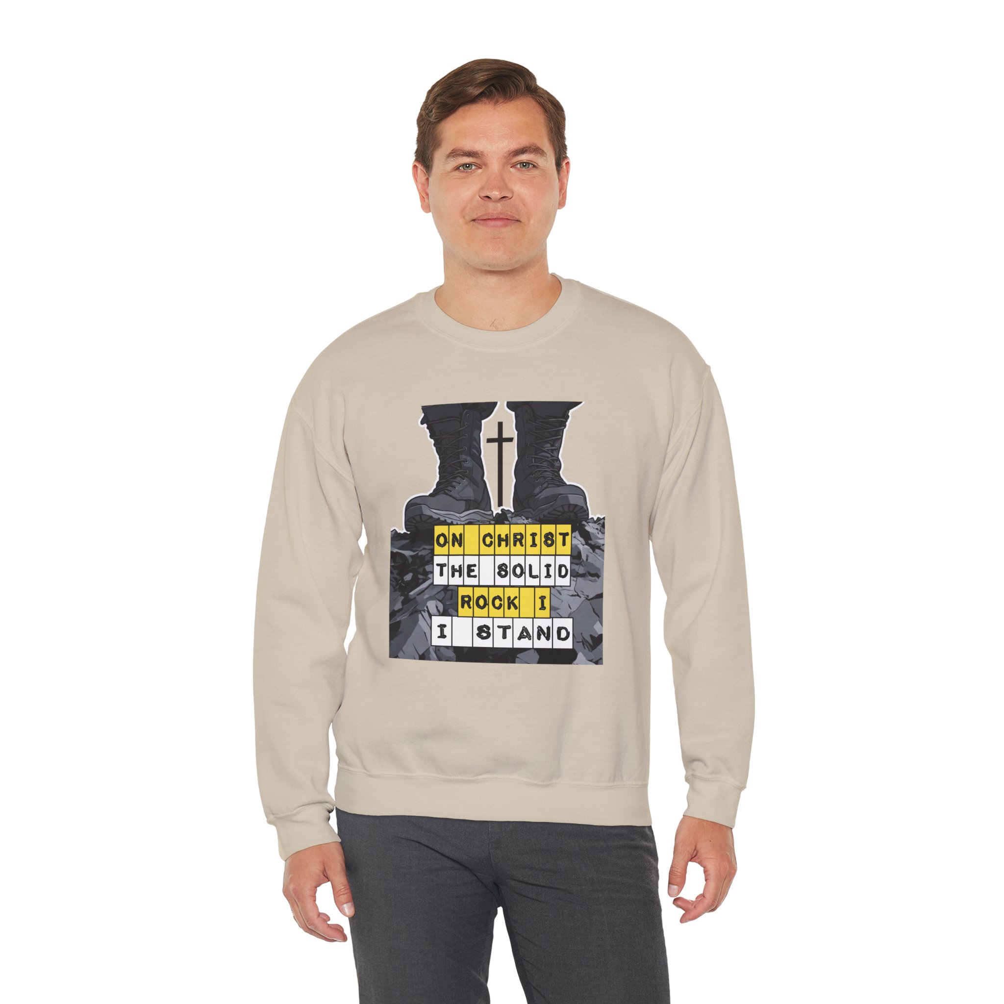 On Christ the Solid Rock I Stand Crewneck | Faith-Based Sweatshirt | Inspirational Christian Gift Women Men | Cozy Religious Apparel - Image 16