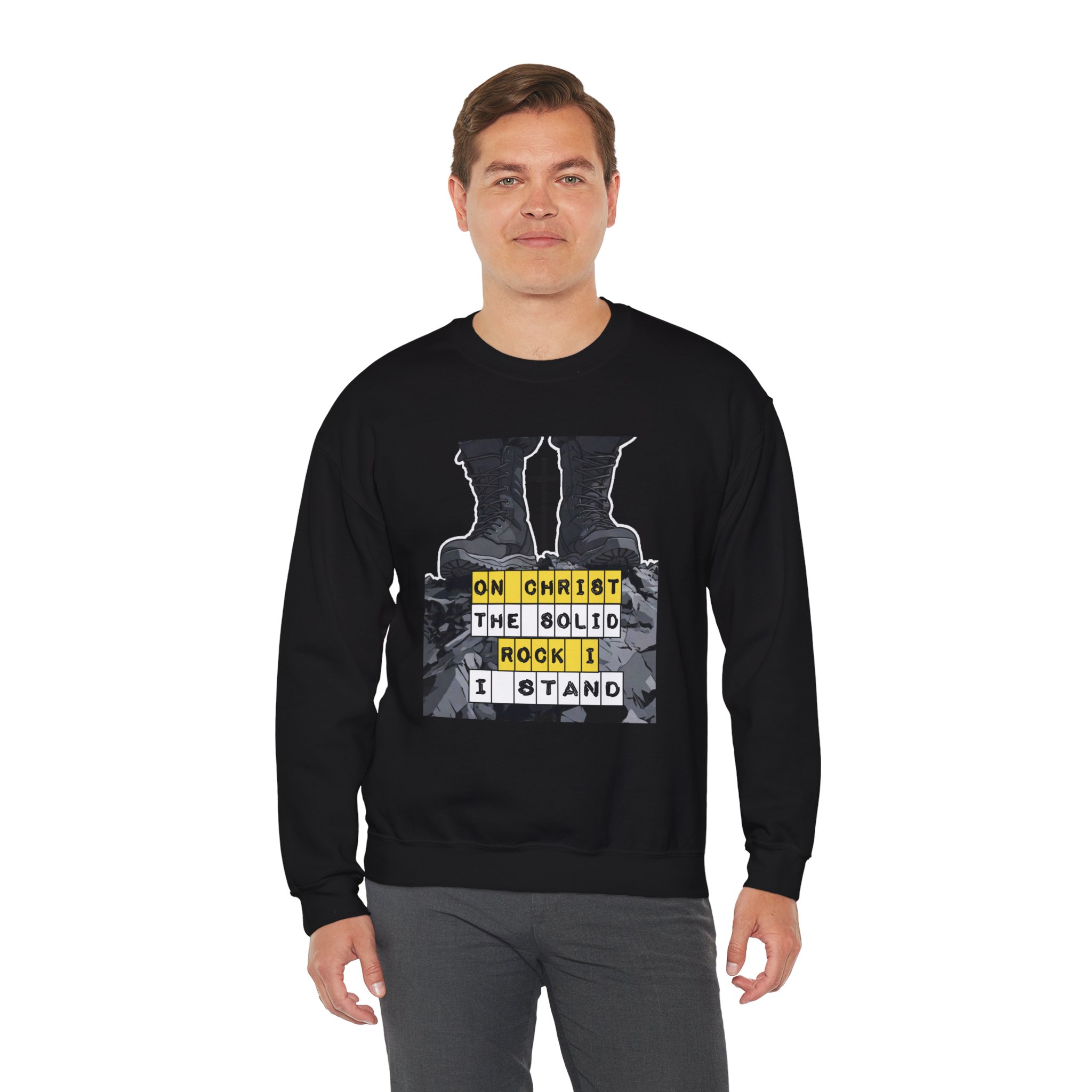 On Christ the Solid Rock I Stand Crewneck | Faith-Based Sweatshirt | Inspirational Christian Gift Women Men | Cozy Religious Apparel - Image 6