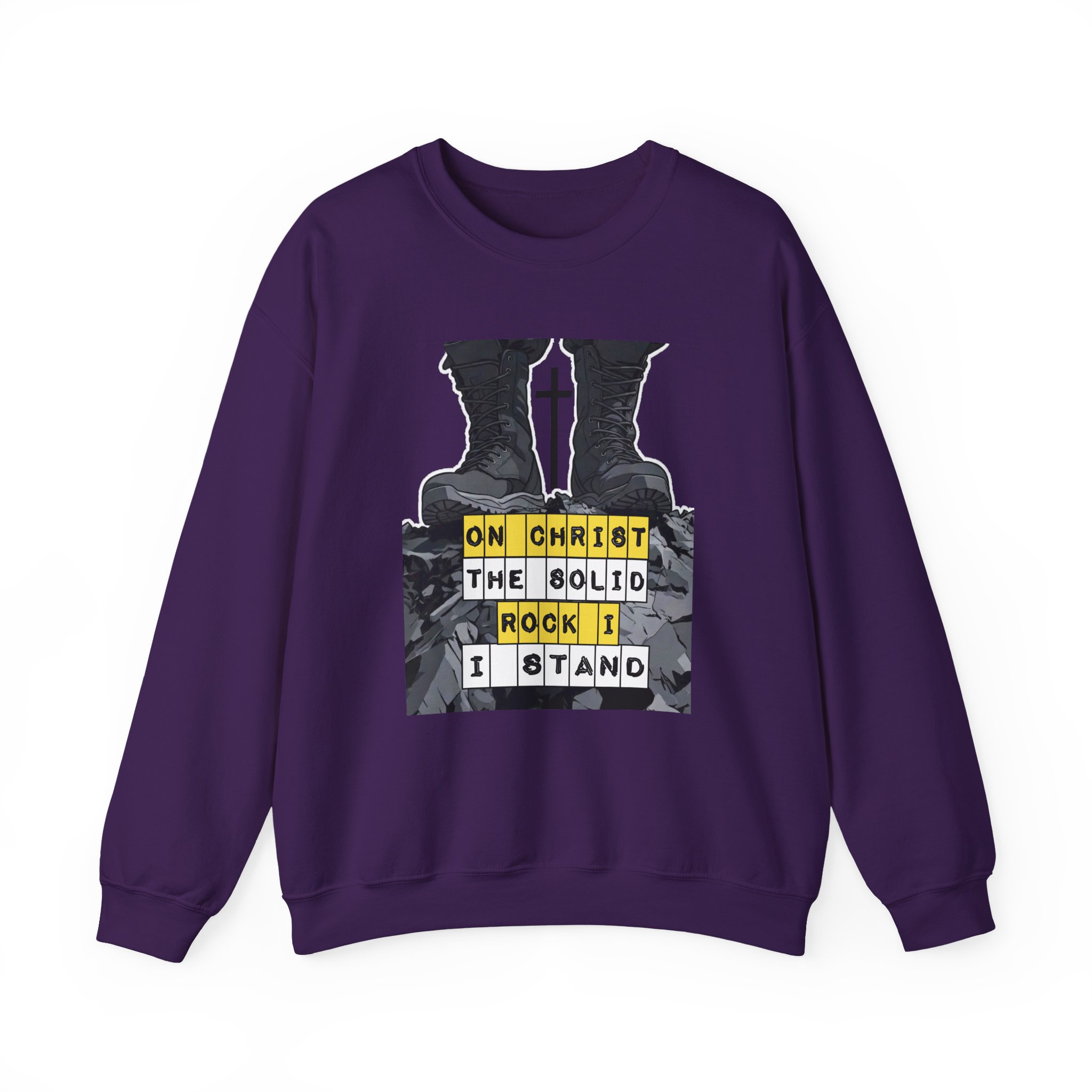 On Christ the Solid Rock I Stand Crewneck | Faith-Based Sweatshirt | Inspirational Christian Gift Women Men | Cozy Religious Apparel - Image 14