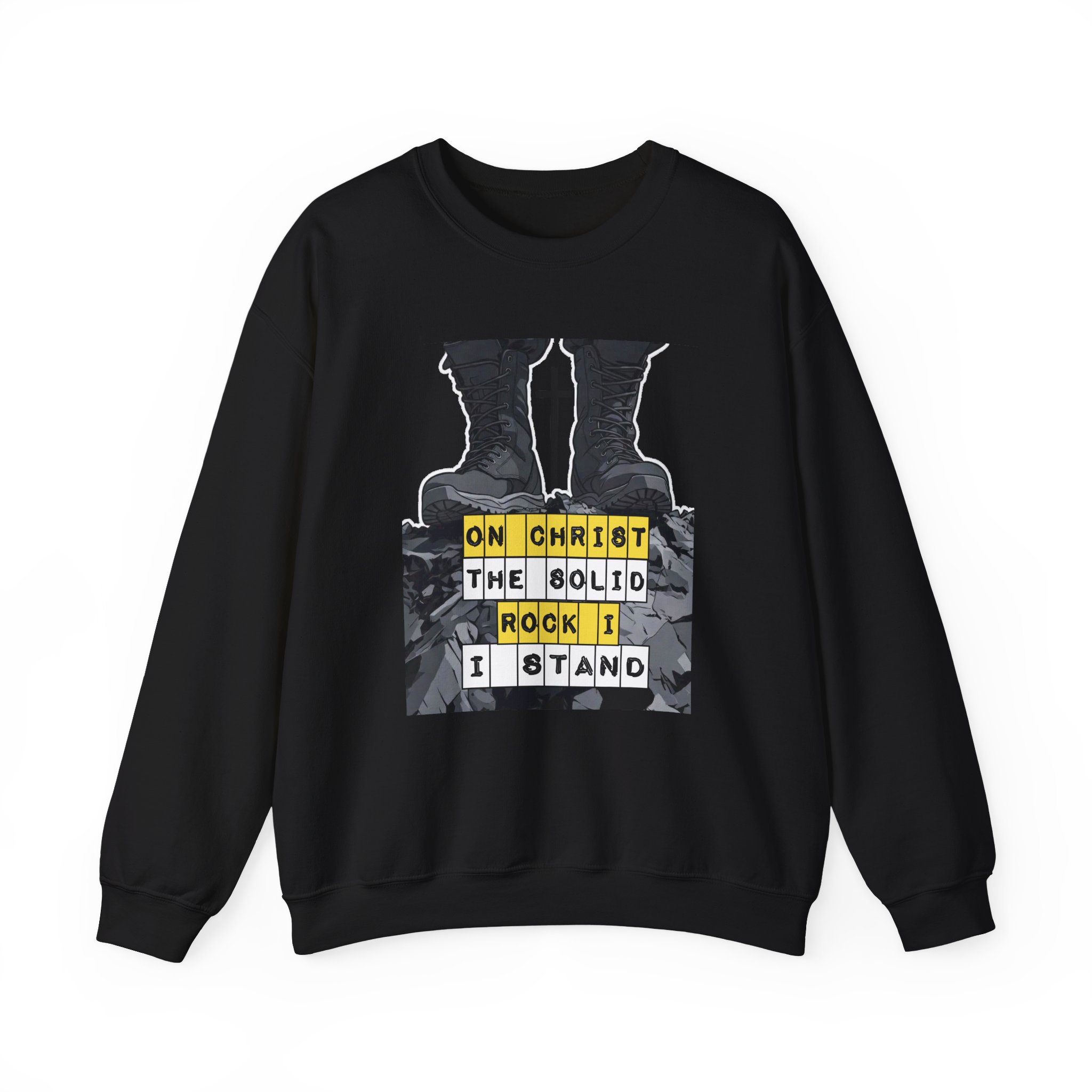 On Christ the Solid Rock I Stand Crewneck | Faith-Based Sweatshirt | Inspirational Christian Gift Women Men | Cozy Religious Apparel - Image 4