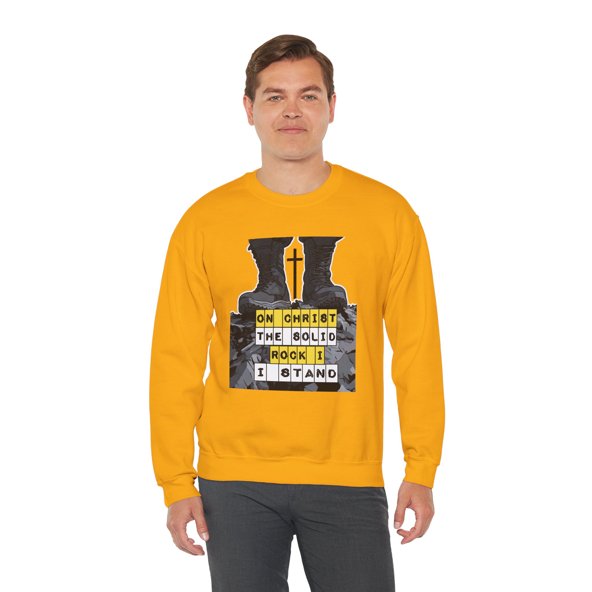 On Christ the Solid Rock I Stand Crewneck | Faith-Based Sweatshirt | Inspirational Christian Gift Women Men | Cozy Religious Apparel - Image 11