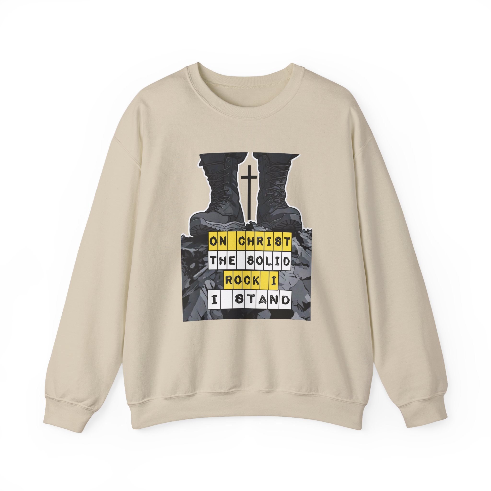 On Christ the Solid Rock I Stand Crewneck | Faith-Based Sweatshirt | Inspirational Christian Gift Women Men | Cozy Religious Apparel - Image 15