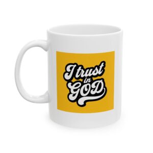 Bold Retro 'I trust God' Faith Declaration Ceramic Mug - 11oz & 15oz